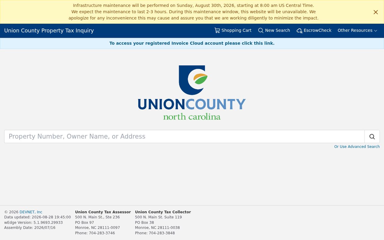 Monroe residents directory Union County property tax inquiry search