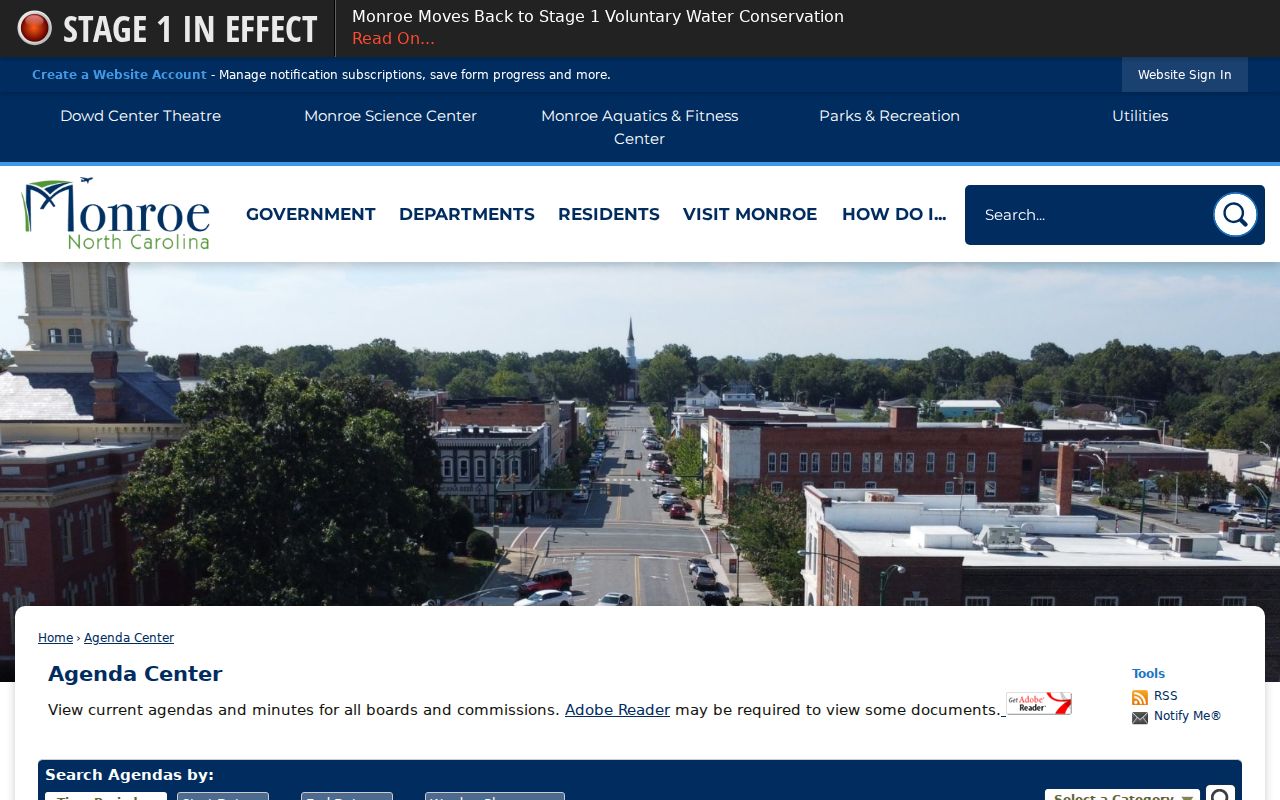 Monroe neighbors civic research through the Agenda Center search