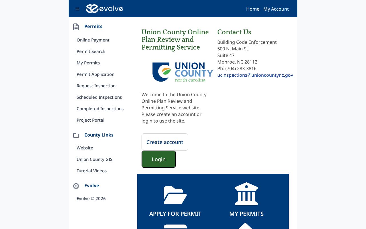 Monroe neighbors research using the Union County public permit search